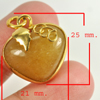 29.68 Ct. Natural Gemstone Brown Honey Jade Heart Nickel Pendant 25x21Mm. 29.68 Ct. Natural Gemstone Brown Honey Jade Heart Nickel Pendant 25x21Mm.
