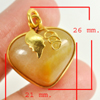 36.56 Ct. Natural Gemstone Brown Honey Jade Heart Nickel Pendant 26x21Mm. 36.56 Ct. Natural Gemstone Brown Honey Jade Heart Nickel Pendant 26x21Mm.