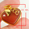 30.68 Ct. Natural Gemstone Brown Honey Jade Heart Nickel Pendant 26x21Mm. 30.68 Ct. Natural Gemstone Brown Honey Jade Heart Nickel Pendant 26x21Mm.