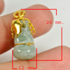 21.24 Ct. Natural Gemstone Green Color Jade Calabash Nickel Pendant 26x12Mm. 21.24 Ct. Natural Gemstone Green Color Jade Calabash Nickel Pendant 26x12Mm.
