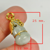 20.27 Ct. Natural Gemstone Green White Jade Calabash Nickel Pendant 25x12Mm. 20.27 Ct. Natural Gemstone Green White Jade Calabash Nickel Pendant 25x12Mm.