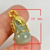 23.00 Ct. Natural Gemstone Green Color Jade Calabash Nickel Pendant 25x11Mm. 23.00 Ct. Natural Gemstone Green Color Jade Calabash Nickel Pendant 25x11Mm.