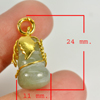 19.99 Ct. Natural Gemstone Green Color Jade Calabash Nickel Pendant 24x11Mm. 19.99 Ct. Natural Gemstone Green Color Jade Calabash Nickel Pendant 24x11Mm.