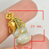 21.06 Ct. Natural Gemstone Green White Jade Calabash Nickel Pendant 25x10Mm. 21.06 Ct. Natural Gemstone Green White Jade Calabash Nickel Pendant 25x10Mm.