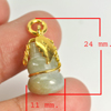 19.94 Ct. Natural Gemstone Green Jade Calabash Nickel Pendant 24x11Mm. 19.94 Ct. Natural Gemstone Green Jade Calabash Nickel Pendant 24x11Mm.