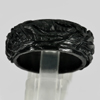 Unheated 27.61 Ct. Natural Gemstone Black Jade Dargon Carving Ring Size10 Unheated 27.61 Ct. Natural Gemstone Black Jade Dargon Carving Ring Size10