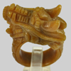 99.98 Ct. 43x19Mm. Natural Gemstone Brown Honey Jade Dragon Carving Ring Size10 99.98 Ct. 43x19Mm. Natural Gemstone Brown Honey Jade Dragon Carving Ring Size10