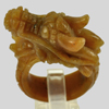 68.33 Ct. Natural Gemstone Brown Honey Jade Dragon Carving Ring Size10 68.33 Ct. Natural Gemstone Brown Honey Jade Dragon Carving Ring Size10
