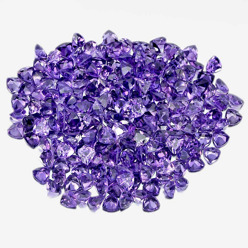 1 Pc. / $3.90 Trilliant Shape Natural Gemstones Purple Amethyst Unheated Brazil