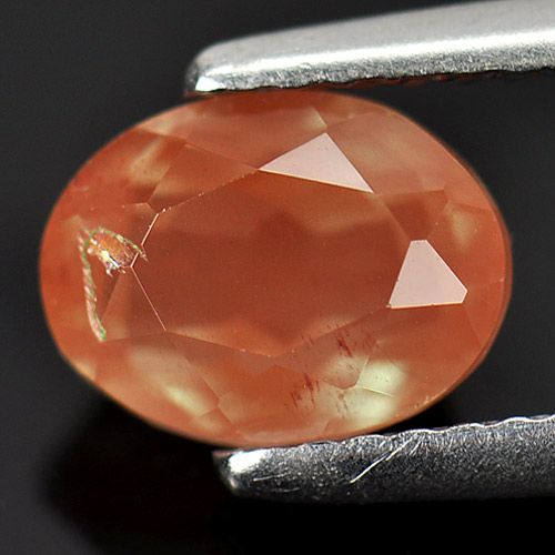 Red Orange Andesine 1.52 Ct. Oval Shape 8 x 6 x 5 Mm. Natural Gemstone Unheated