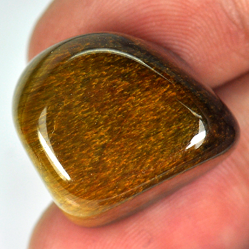 39.68 Ct. Natural Fancy Cabochon Yellow Brown Tiger Eye Agate From Madagascar