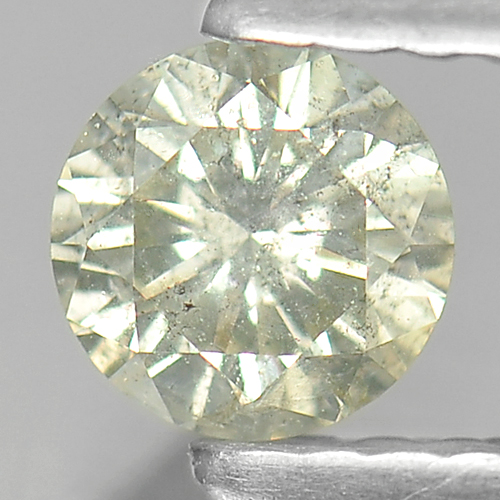 0.37 Ct. Round Brilliant Cut 4.6 Mm Light Yellow Loose Diamond Unheated