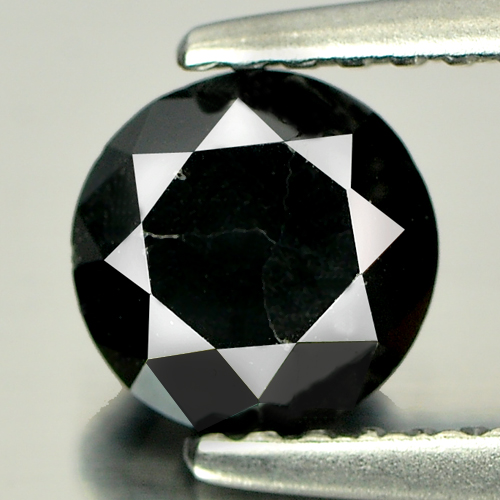 1.11 Ct. 6 Mm. Round Brilliant Cut Natural Black Loose Diamond