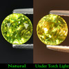 Green Sphene 1.34 Ct. With Rainbow Spark Round 6.5 Mm. Natural Gem Madagascar