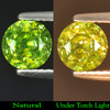 Green Sphene 1.03 Ct. With Rainbow Spark Round 6.3 Mm. Natural Gem Unheated