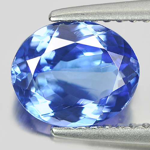 Certified Violetish Blue 1.84 Ct. VVS Oval 8.42 x 7.01 Mm. Natural Gem Tanzanite