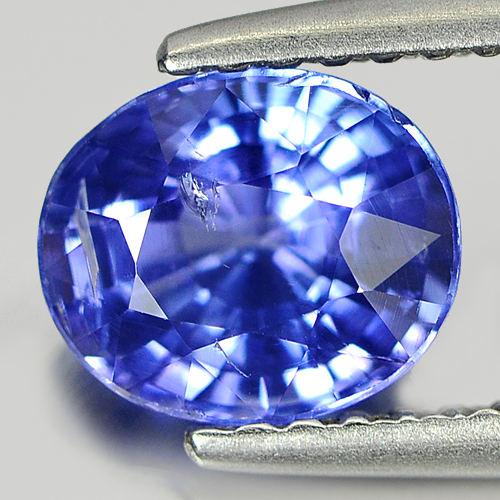 Certified Violetish Blue Tanzanite 1.26 Ct Oval Shape 7.09 x 5.94 Mm Natural Gem