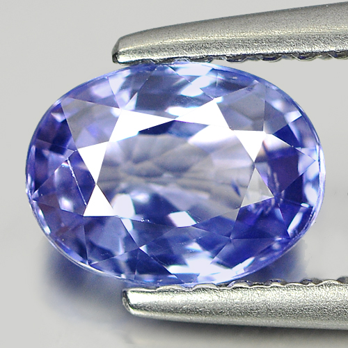 Certified Violetish Blue Tanzanite 1.10 Ct. VVS Oval 7.20 x 5.43 Mm. Natural Gem