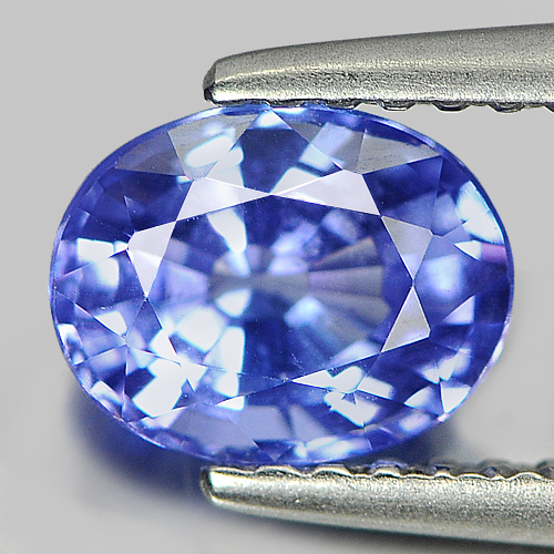 Certified Violetish Blue Tanzanite 1.16 Ct Clean Oval 7.13 x 5.59 Mm Natural Gem
