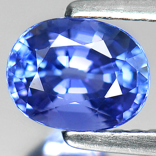 Certified Violetish Blue Tanzanite 1.10 Ct. VVS Oval 6.98 x 5.47 Mm. Natural Gem