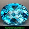Certified Blue Topaz 71.69 Ct. Clean Oval Checkerboard 27.30 x 21.35 Mm. Natural