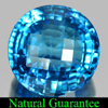 Certified Swiss Blue Topaz 109.47 Ct. Clean Round Checkerboard Natural Gemstone