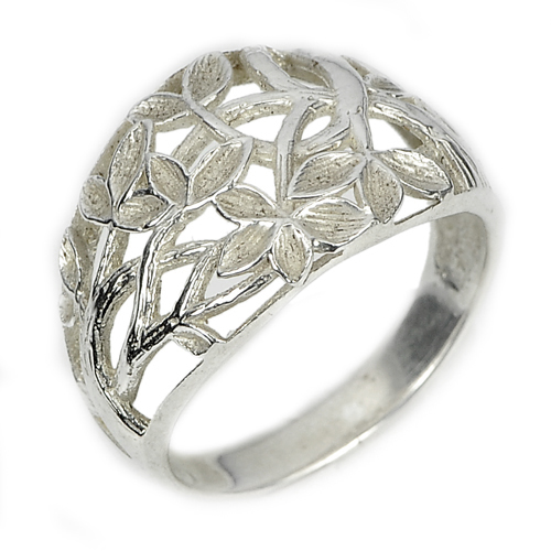 3.45 G. Lovely Design Leaves Real 925 Sterling Silver Ring Size 7.5