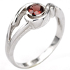 Attractive Natural Round Red GARNET Solid Silver Ring
