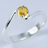 ATTRACTIVE YELOW CEYLON SAPPHIRE SILVER RING Sz 8