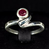 3.50 G. Natural Red Ruby Sterling Silver Ring Sz 7.5