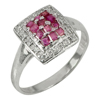 925 Sterling Silver Ring Jewelry with Natural Purplish Red Ruby and CZ Size 8.5