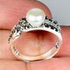 Captivate White Pearl 925 Silver Jewelry Ring Sz 8