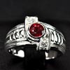4.95 G. Natural Purplish Red Ruby Silver Jewelry  Ring Sz 6.5