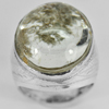 10.68 G. Gemstone Natural Moss Quartz Real 925 Silver Jewelry Ring Size 9