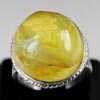 9.77 G. Semi - Transparent Moss Quartz 925 Silver Jewelry Ring Sz 7