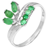 1.83 G. Natural Gemstone Green Emerald Real 925 Sterling Silver Ring Size 7
