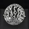 5.46 G. 925 Silver Jewelry Ring Size 8 Natural Diamond Cut Black Marcasite