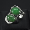 2.84 G. Natural Green Jade Sterling Silver Ring Size 6