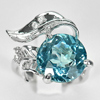 7.76 G. Natural Swiss Blue Topaz with Cz Real 925 Sterling Silver Rings Size 7 7.76 G. Natural Swiss Blue Topaz with Cz Real 925 Sterling Silver Rings Size 7