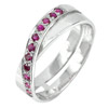 3.19 G. Natural Gems Red Pink Ruby Real 925 Sterling Silver Jewelry Ring Size 7