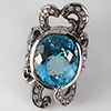 16.66 G. Nice Natural Swiss Blue Topaz 925 Sterling Silver Jewelry Ring Sz 8