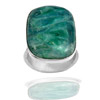 13.24 G. Natural Green Kambaba Jasper Real 925 Sterling Silver Ring Size 6.5