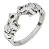 Alluring 2.80 G. Elephants Design Jewelry 925 Sterling Silver Ring Size 7.5