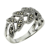 3.81 G. Leaves Marcasite Real 925 Sterling Silver Jewelry Ring Size 5.5