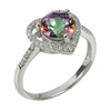 925 Sterling Silver Ring Jewelry with Natural Mystic Quartz and CZ Size 8.5