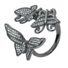 8.32 G. Nice Butterfly Design whit CZ Real 925 Sterling Silver Oxidize Size 8
