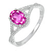 2.91 G. Gem Natural Oval Shape Pink Topaz Real 925 Sterling Silver Ring Size 8.5
