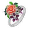 3.71 G. Lovely Rose Orange Rasin Design Real 925 Sterling Silver Ring Size 6