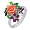 4.17 G. Lovely Rose Orange Rasin Design Real 925 Sterling Silver Ring Size 8