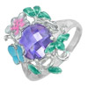 6.12 G. Natural Gemstone Purple Amethyst Real 925 Sterling Silver Ring Size 6